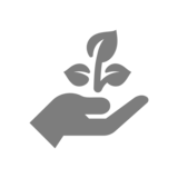 Icon: plant held in someone’s hand – symbolising energy efficiency and sustainability.