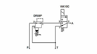Pressure-controlled circuit, circuit diagram, conventional