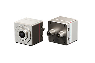 Our new product: the digital Ethernet camera HVT 1000 from the front and rear view
