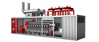 3D tegning af et generatorsæt med en højhastighedsmotor